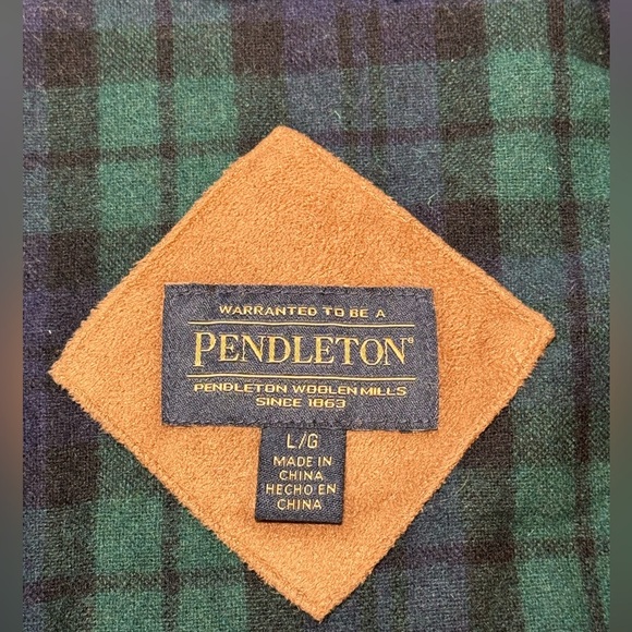 Pendleton Women's Navy Sherpa Jacket Plaid Trim Detail Size L - Picture 12 of 16
